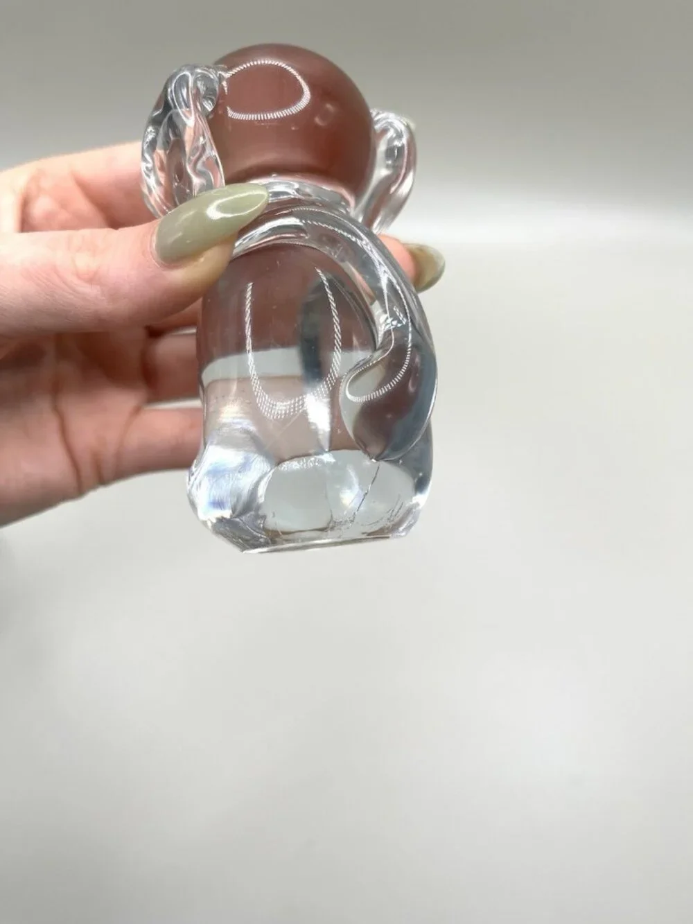 Vintage Caravan Art Glass Dog Figurines Pair Taiwan ROC Clear Mid Century Retro